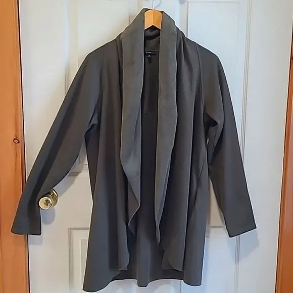 Anthropologie Morrison Draped Fleece Cardigan By DREW Olive Green -Medium - NWOT - Picture 2 of 7